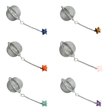 Gemstone 20MM Merkaba Pendant Charms Stainless Steel Mesh Tea Ball Crystal Merkaba Pendant Charm Jewelry for Gifts