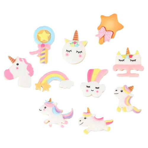 Flat Back Cartoon Unicorn Horse Rainbow Cloud Cabochon for Artificial DIY Craft Home Handmade Decor