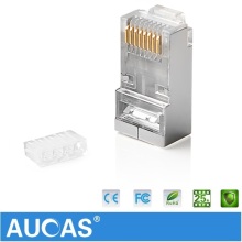 For network communication rj45 female 8 pin Cat6 Metal Plated connector