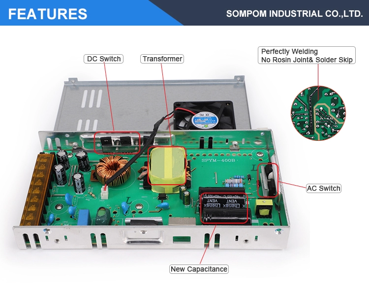 sompom Thin Type 12v 30a 360w led switching power supply for Street Lighting