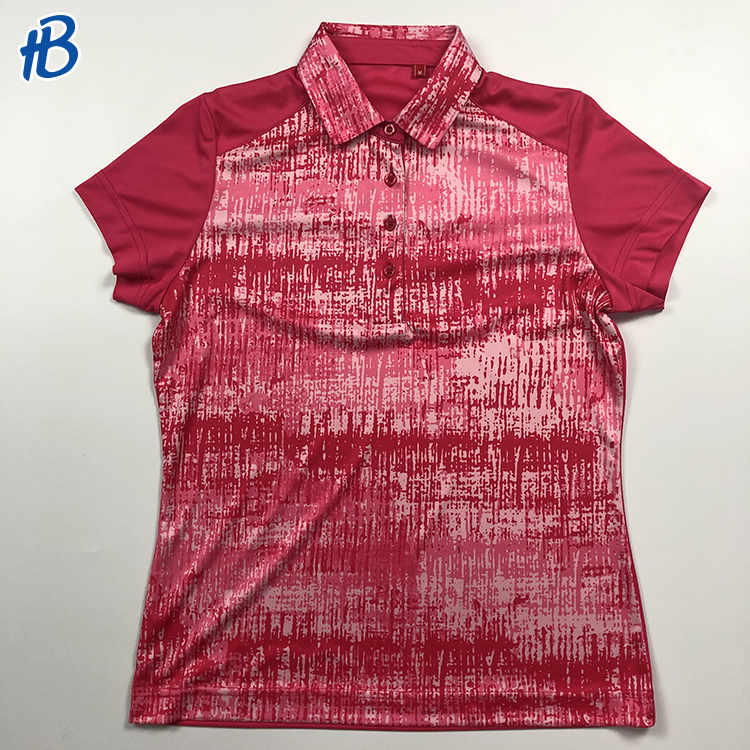 Wholesale personalizado vermelho variegated polo camiseta