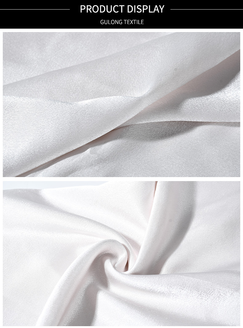 white 100% polyester Eight Satins fabric