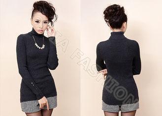 Elegant Solid Color wool Womens Turtleneck Sweaters Pullove