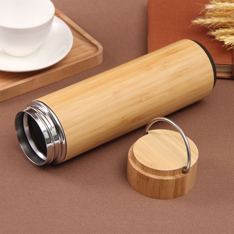 550ml Thermos Vacuum Flask Bottle with Bamboo Lid