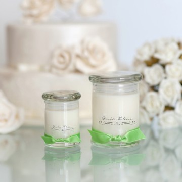 Aromatic natural soy candle in luxury glass jar