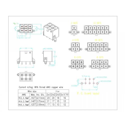 5,70mm Sân bay 180 độ Kết nối Wafer