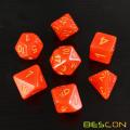 Bescon Intensive Glitter DND Dice 7pcs Set ROYAL RED, Novelty Glitter RPG Dice Set d4 d6 d8 d10 d12 d20 d%, Brick Box Packaging