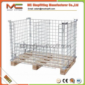 Foldable stacking steel Pallet Wire Container, pallet storage container