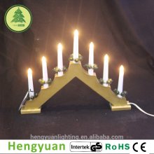7L BS Golden Wooden LED Christmas Candle Bridge Light Decorations