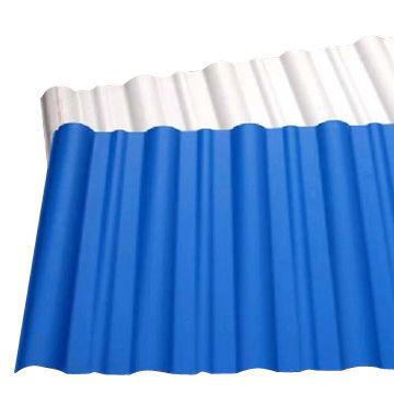 PVC synthetic resin tile with parallel or perpendicular to crests