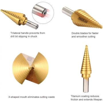 HSS Step Drill Bit Set med aluminiumfodral