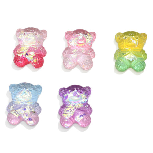 Mixed AB Color Resin Gummy Bear Flatback Cabochon Decoration Craft  Kawaii DIY Embellishment For Scrapbooking Decor Accessories