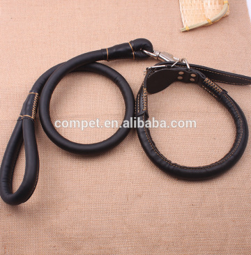 Large dog traction rope leather Husky collar dog supplies