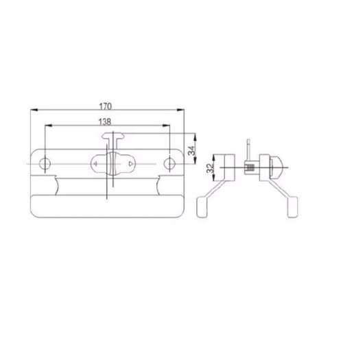 SERRURE DE BALCON POUR PORTE COULISSANTE EN ALUMINIUM