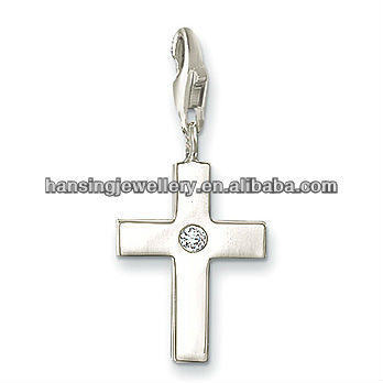 Fashion Silver Crystal Cross pendant