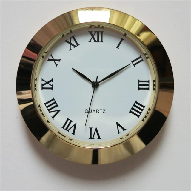 50mm Metal Watch Insert Clocks for Crystal Clock Gold Roman Arabic Numbers Silver Gold Metal Bezel Battery Clock Inserts