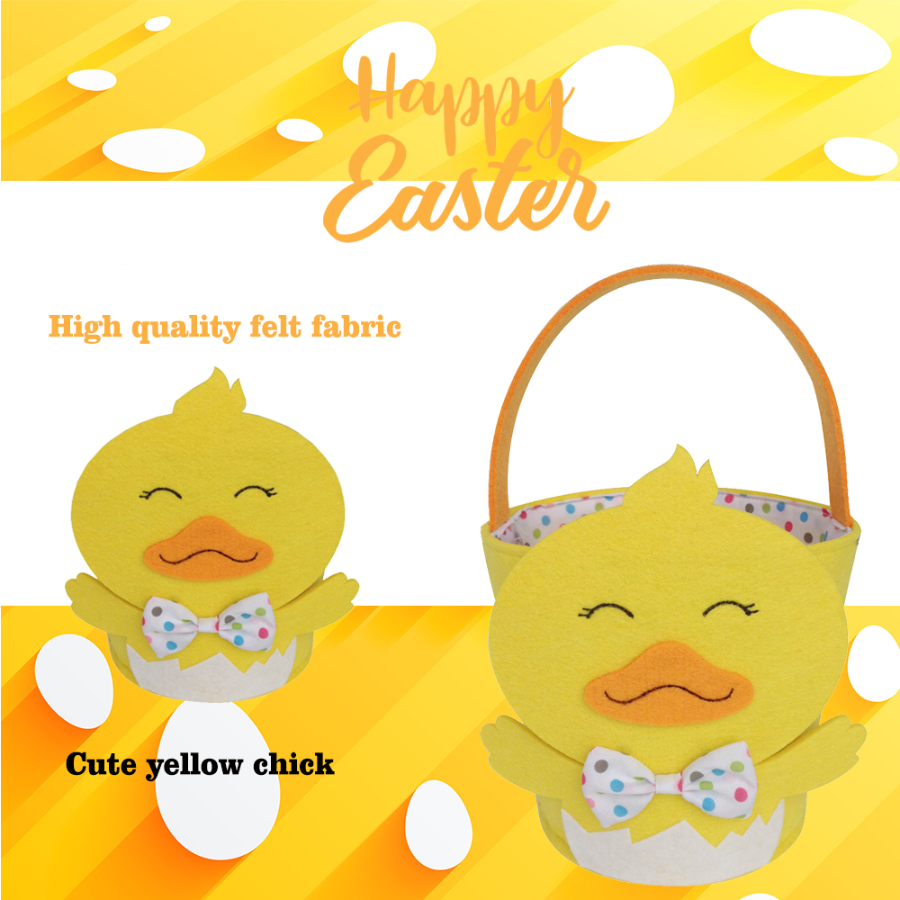 Easter basket with 3D chick pattern