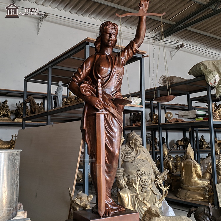 Large Bronze Sculpture Justice Goddess Statue for Office Law Office Accessories Decoration