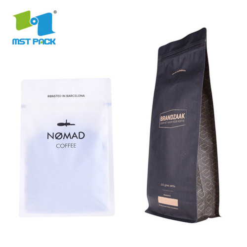 2020 Falt Bottom 8oz 250g 500g 1lb 2lb 5lb Ritsleting Kantong Kopi Katup Kemasan Makanan Katup