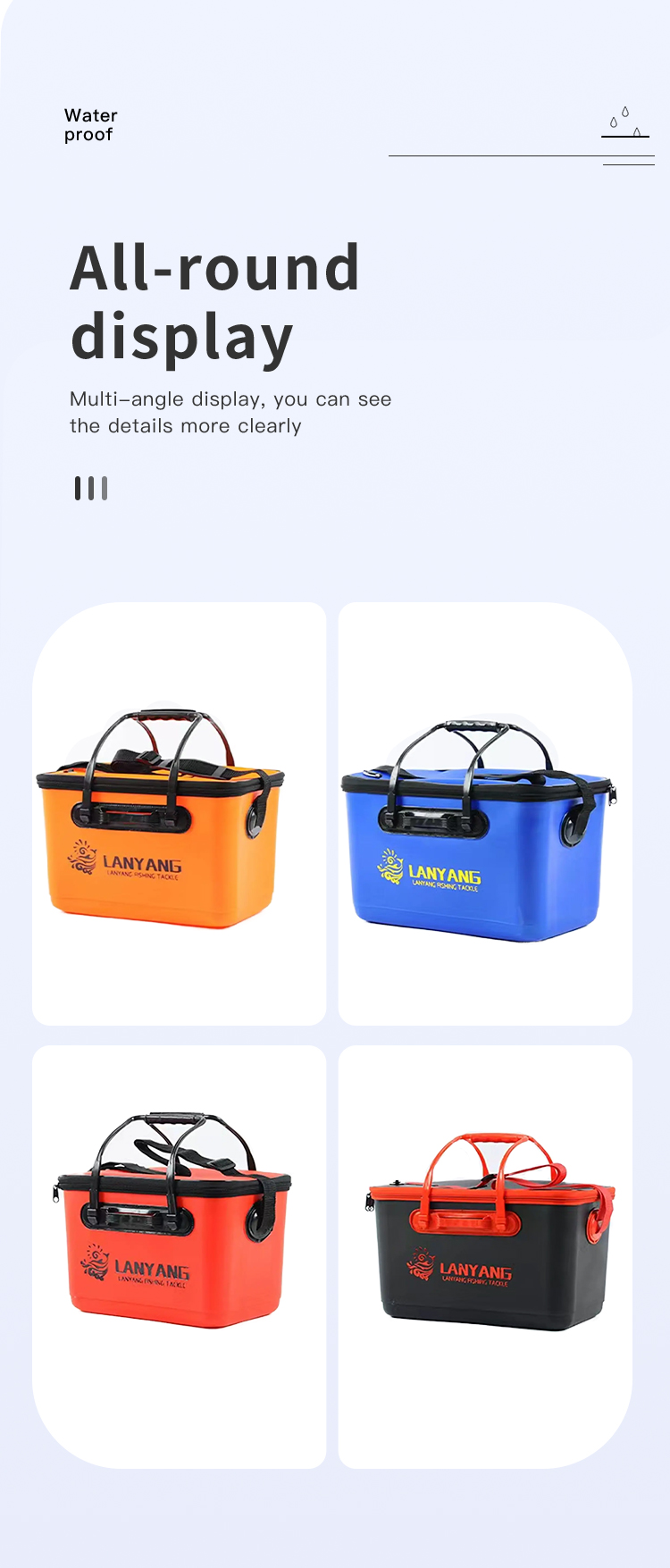 New Design Folding Fishing Bucket With Handle EVA Fishbox Outdoor Water Box Packing Live Fish Bucket Thickened Fishing Tank Fish