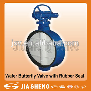 rubber seal wafer type butterfly valve flange end