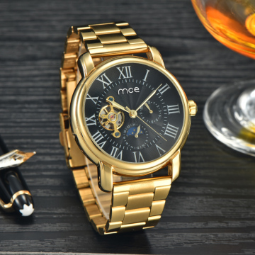 gold plated fashion hand boy men watch