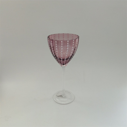 Purple and white dots drinking glass set