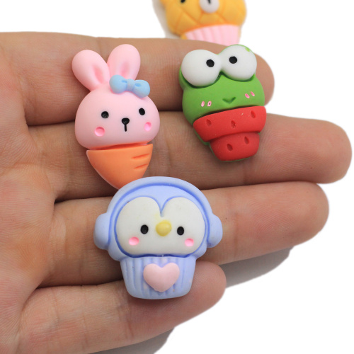 Flache Rückseite Harz Cartoon Tier Cabochons Harz Handwerk DIY Haarschleifen Clips Zentrum Verschönerung DIY Zubehör Heißer Verkauf