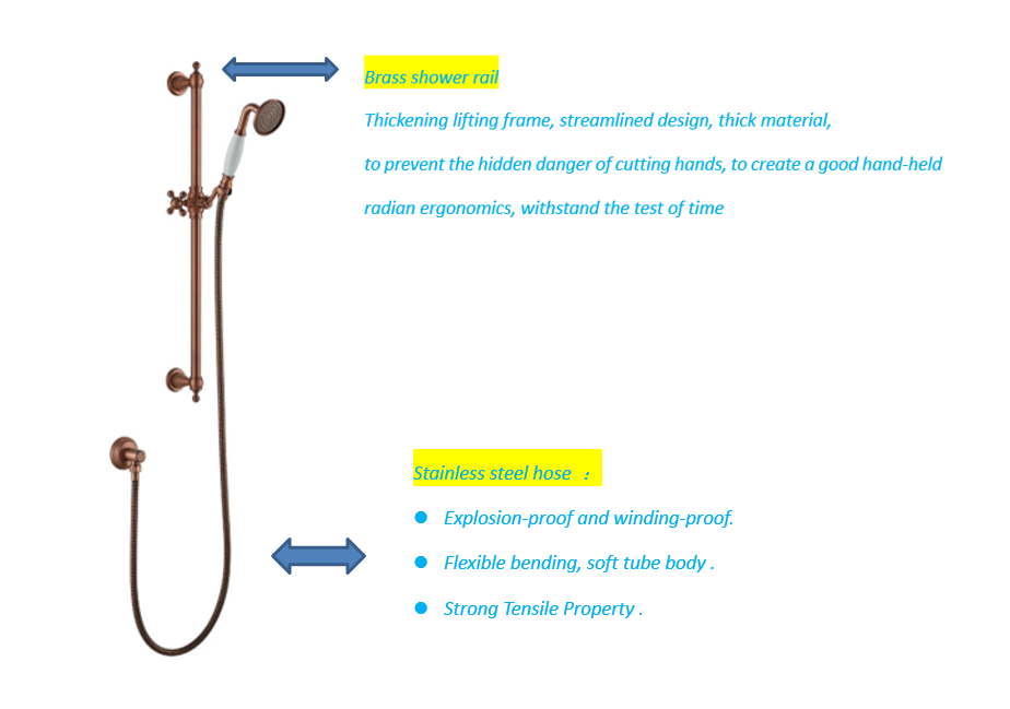 Shower Rail+Hand Shower Suit