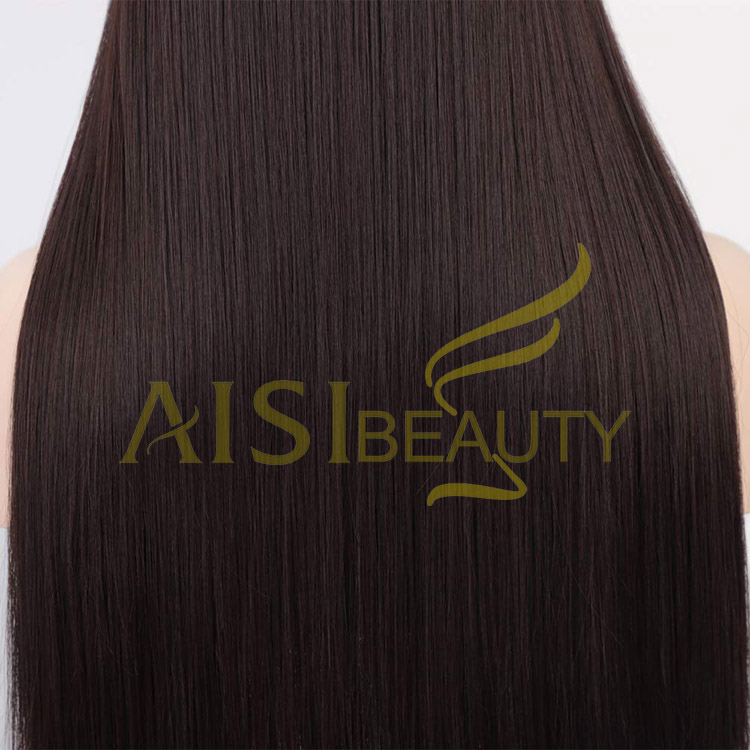 Aisi Beauty Hotselling Vendor Cheap Long Silky Straight Brown Wig Swiss Lace Synthetic Hair For Black Women Lace Front Wig