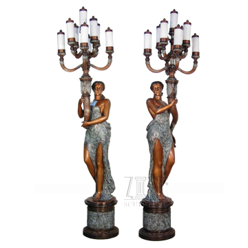 Beautiful Classic popular design bronze statue light lamp sculpture