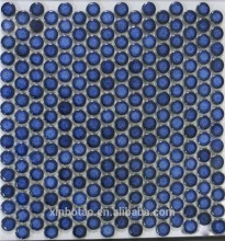 dark blue kiln penny round ceramic mosaic tile
