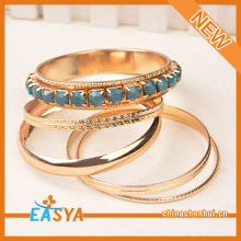 Tone Charmed 5 Pieces Gold Bangle Bracelet Sets