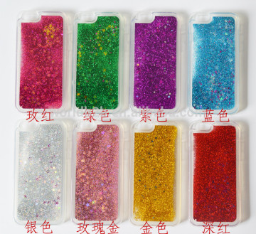 Easy to install transparent shockproof glitter tpu liquid phone covers for iphone 6/6s/7/7 plus