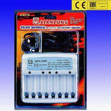 Standard Battery Charger for 8 Pieces of AA or AAA Ni-Cd/Ni-MH Batteries