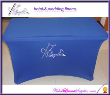 royal blue spandex table top covers for 4' rectangle table, lycra table top covers in wedding decorations