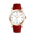 Casual Leather Woman Moissanite Watch