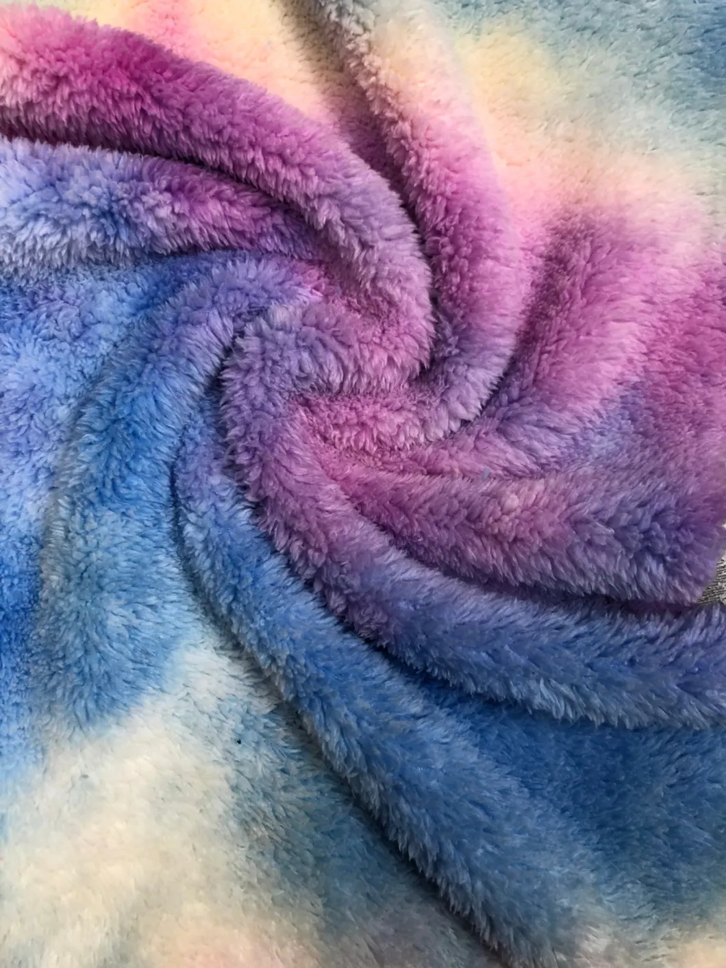 100%Polyester Double Side Shuvelvteen Fleece Tie-Dyed Knitting Fabric