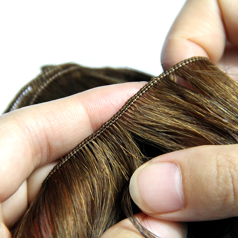 Top Quality hair extension hand tied hand tied indian hair bundles, remy human hand tied weft hair extension