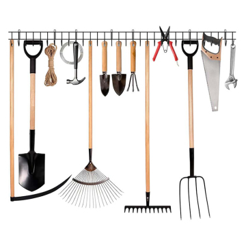 Garden Tool Rack Garage Tool Organizer Wall Mount Holder Heavy-Duty Hook Wall Storage Rack Holds Garden Tools
