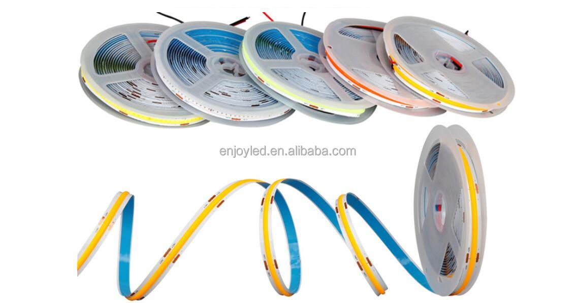 high density led tape ribbon light 8mm ip20 9w/m white warm white dotless flexible cob led strip