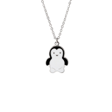 Fashion Animal Design Engraved Colorful Enamel Penguin Necklace