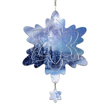Aluminum Double-Sided Sublimation Snowflake Wind Spinners