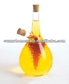 hand made cooking olive glass oil bottle