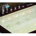 Baignoire d&#39;hydromassage en coin avec drain intérieur pour 2 personnes