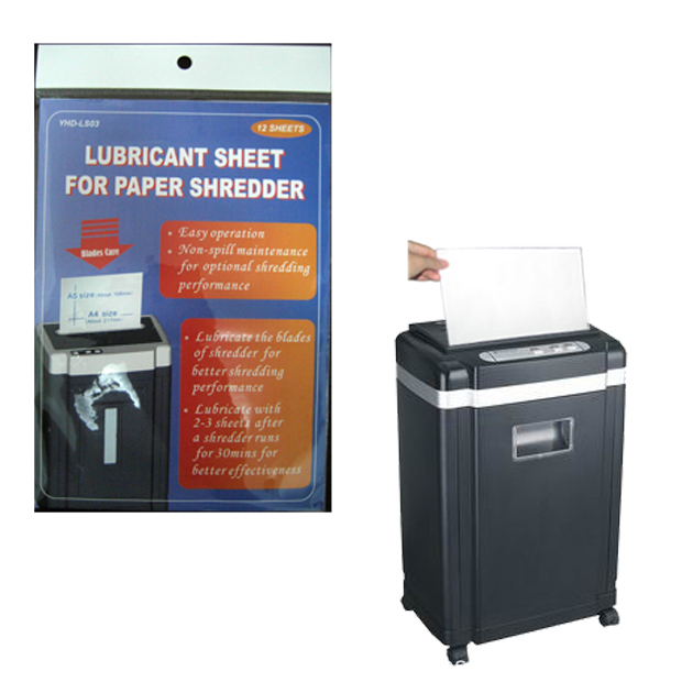 paper shredder lubricant sheet