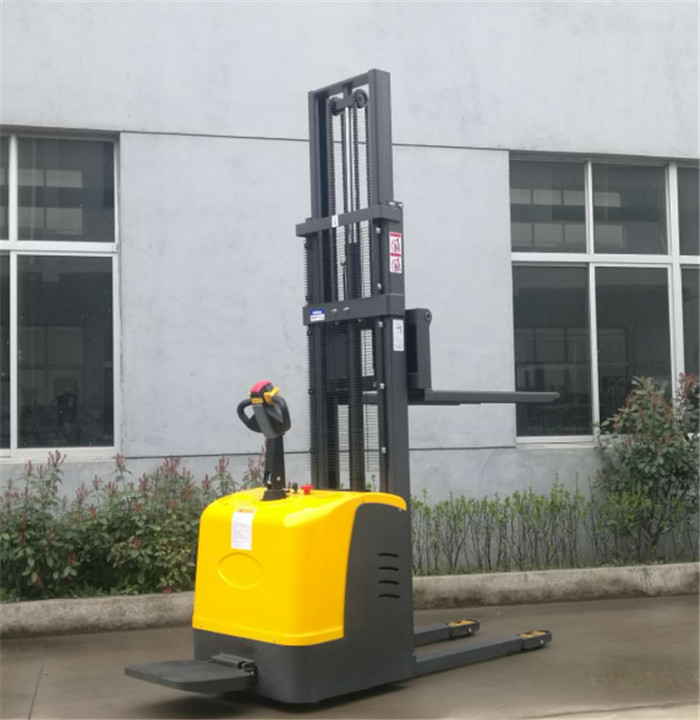 Powered Pedestrian 4m Lifting Battery Full Electric Pallet Stacker