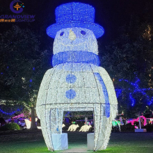 Outdoor Waterproof 7m Height Customized LED Xmas Snowman Light