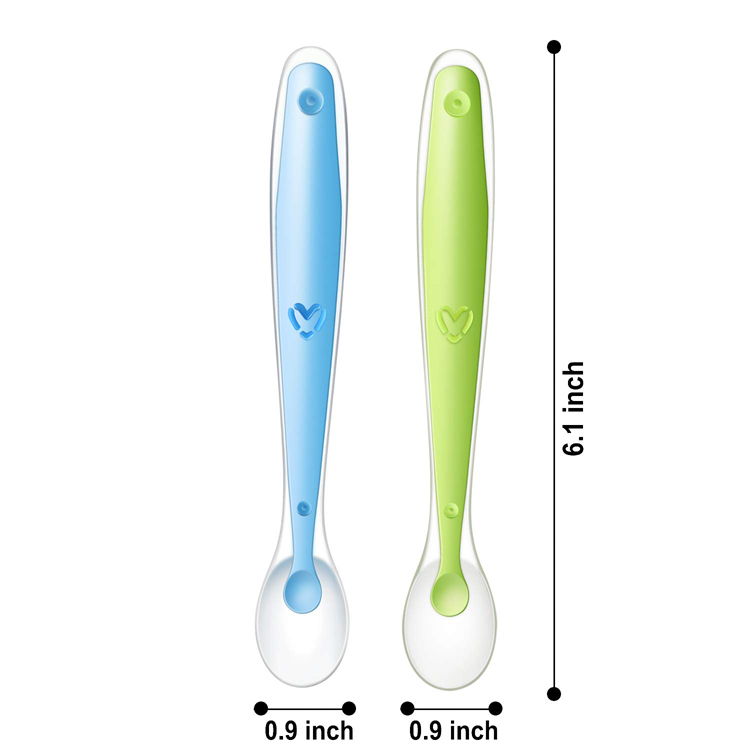 Yuming Factory Colorful Soft Baby Training Spoon Silicone Baby Feeding Spoon