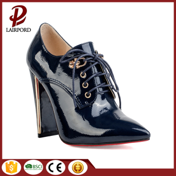 wedge shoelace up Patent leather shoe wholesaler